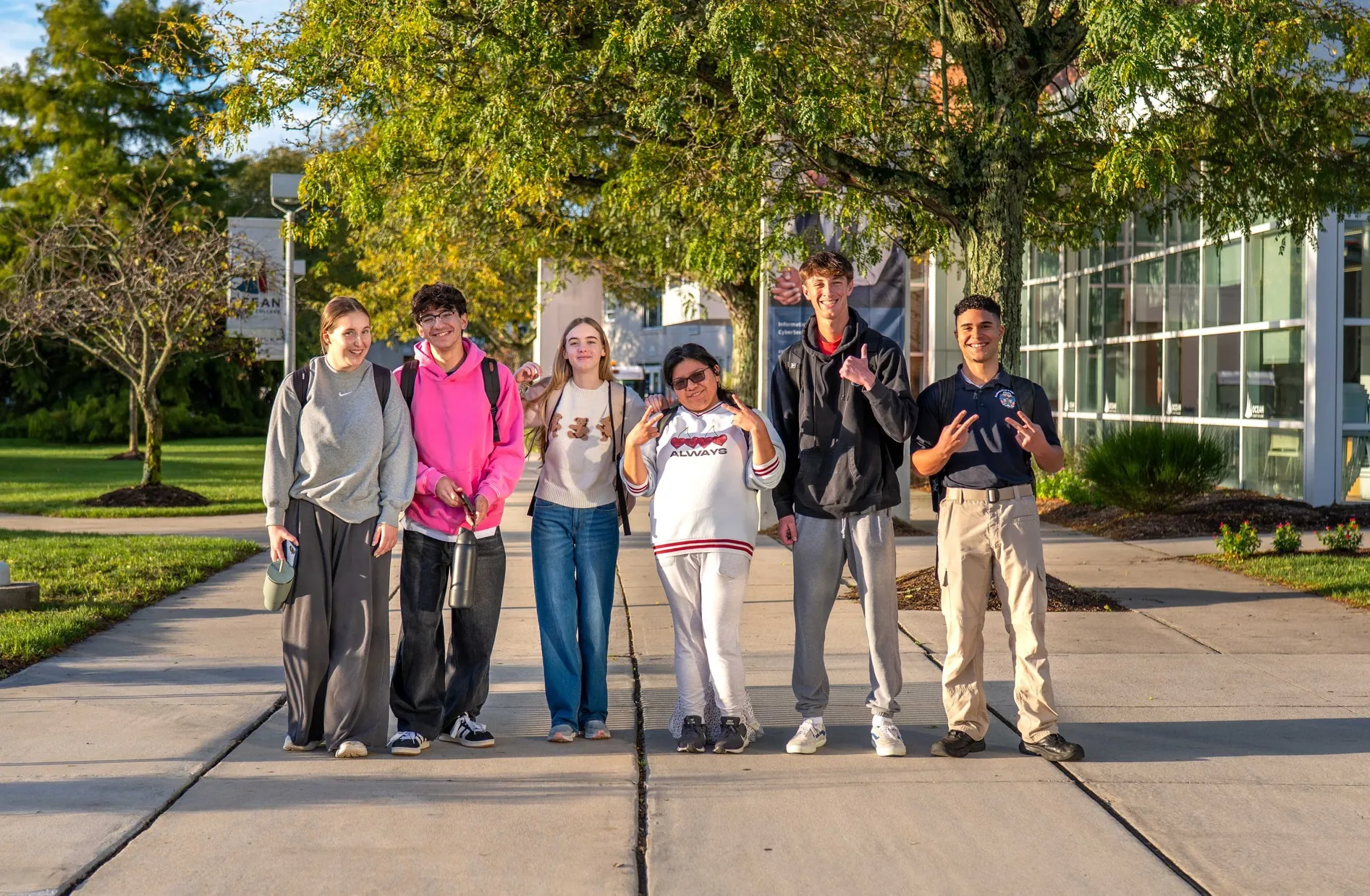 Group of students on campus