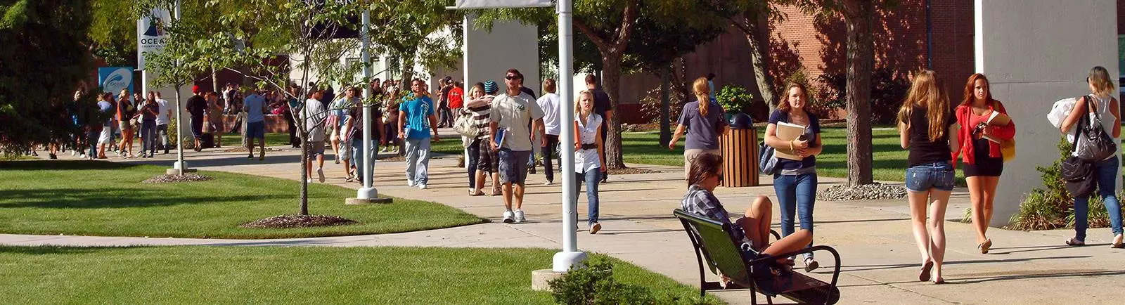 students walking on campus